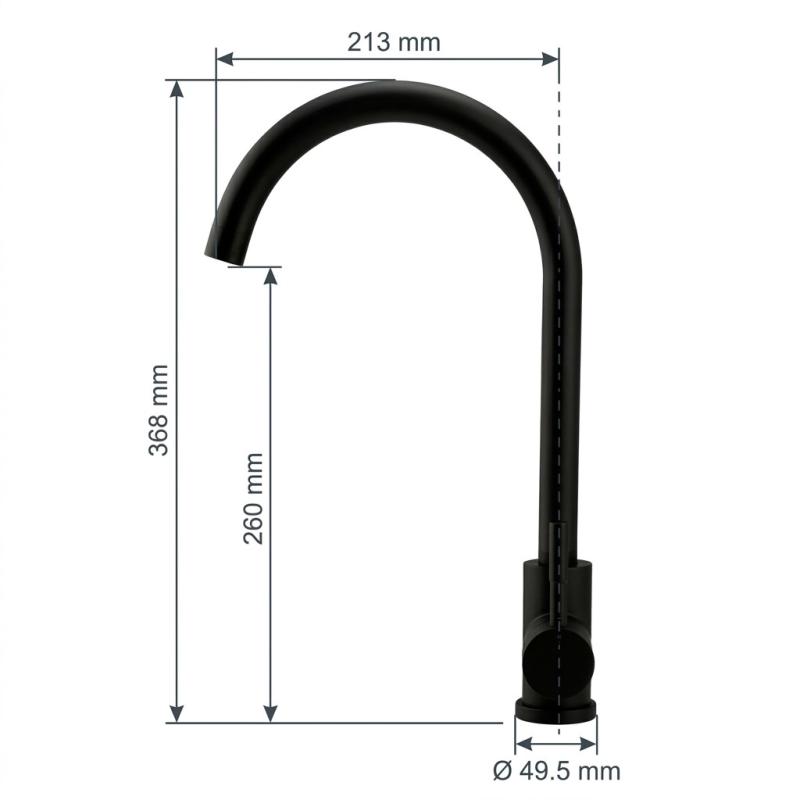 Pure.Sink Elite Steel Stream keukenkraan Mat zwart PS8044-10